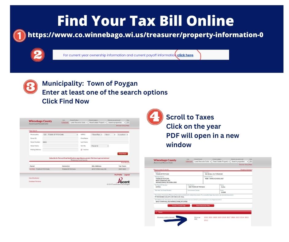 2023 Tax Bills Available Online Town of Poygan, Winnebago County